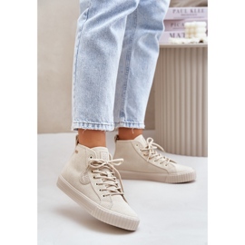 Isolerede fløjlssneakers til kvinder Big Star OO274771 Hi-Poly System Beige 2