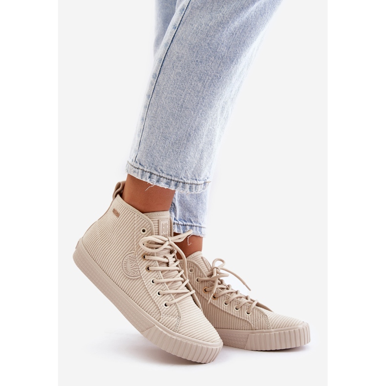 Isolerede fløjlssneakers til kvinder Big Star OO274771 Hi-Poly System Beige 1