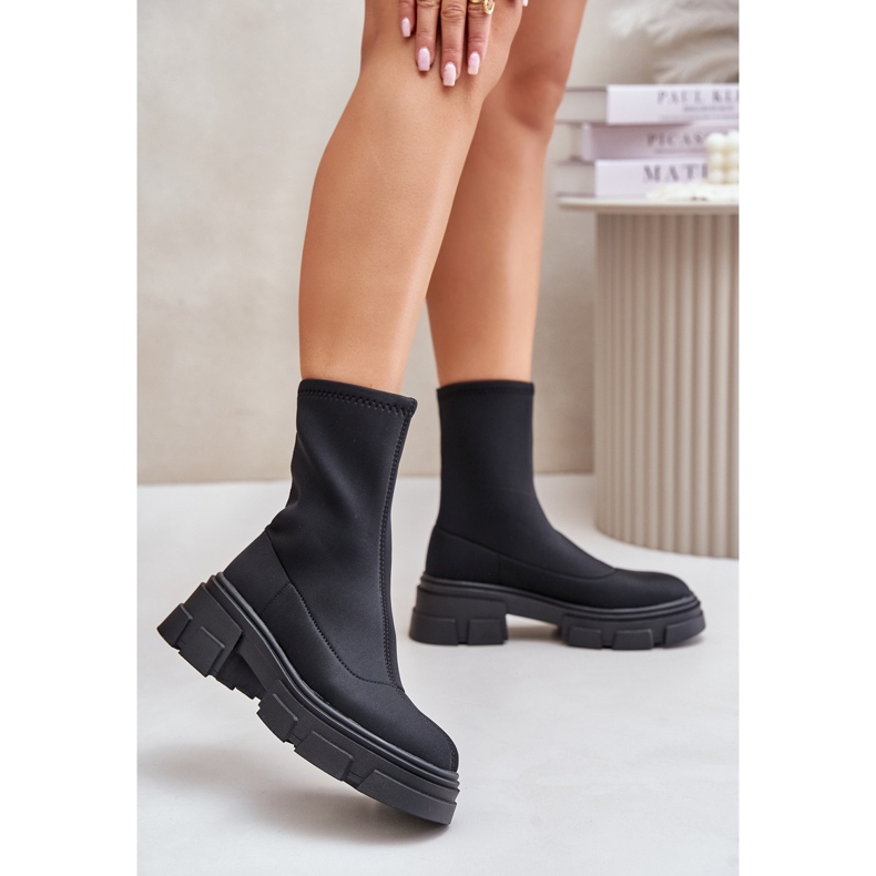 Ravendria sorte fladhælede slip-on støvler 2