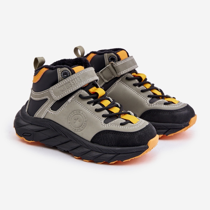 Trekkingsko til børn, fælder isoleret med velcro Big Star OO374181 Khaki grøn 1