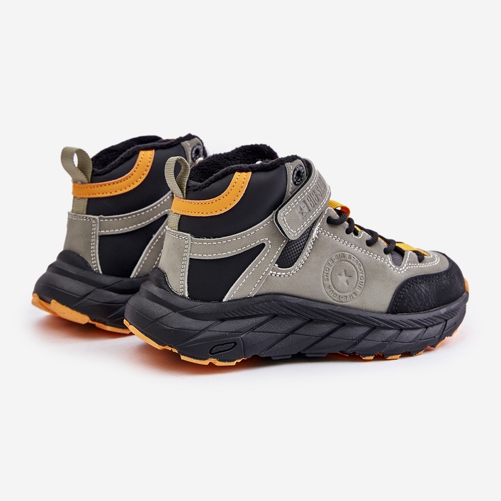 Trekkingsko til børn, fælder isoleret med velcro Big Star OO374181 Khaki grøn 2