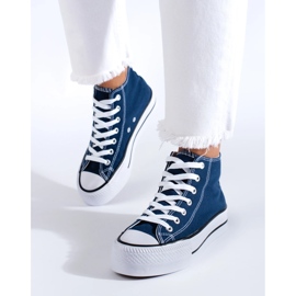 Høje sneakers på platformen blå 2