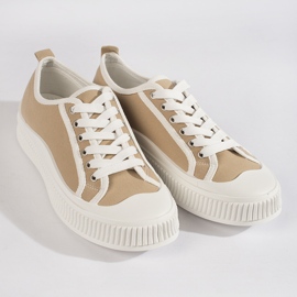 Mørkebeige damesneakers på platformen 1