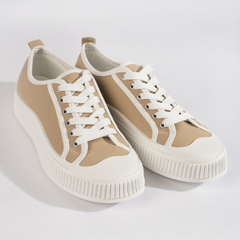 Mørkebeige damesneakers på platformen 1