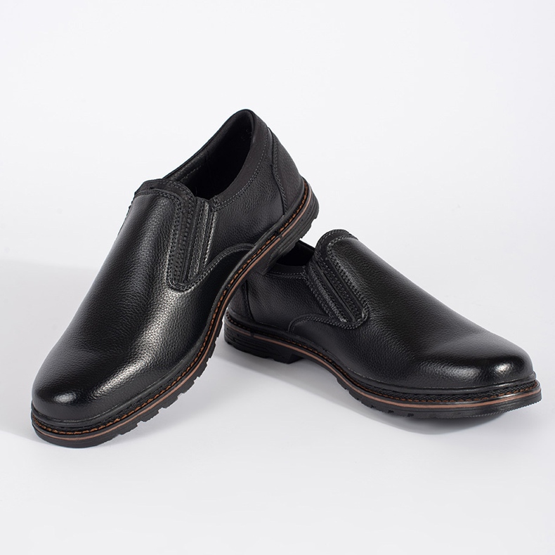 Sorte slip-on sko til mænd 1