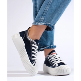 Seastar Shelovet marineblå sneakers med lav top til kvinder 2