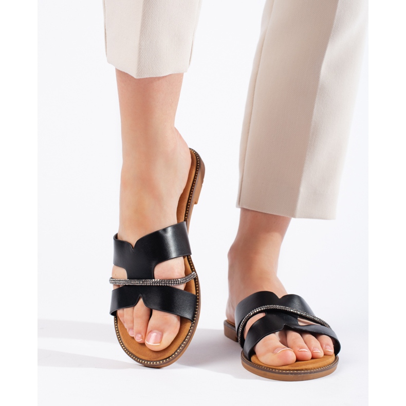 Elegante sorte flip-flops til kvinder 1