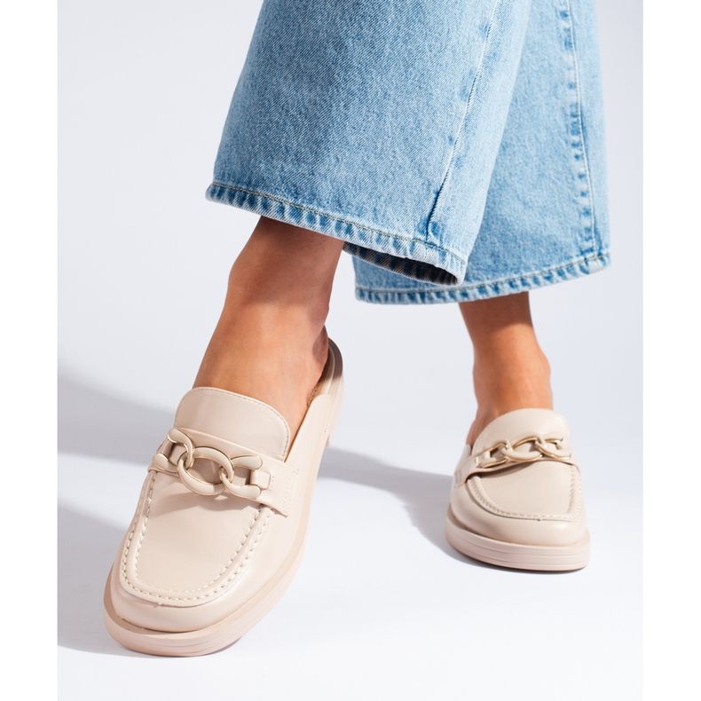 Beige flip-flops med fuld platform 2
