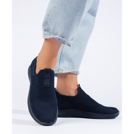 Marineblå slip-on sportssko til kvinder 2