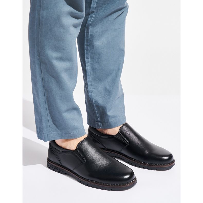 Sorte slip-on sko til mænd 1