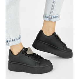 Sorte platformssneakers til kvinder 2