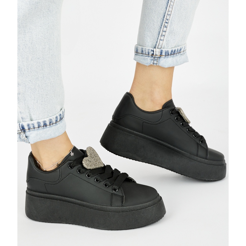 Sorte platformssneakers til kvinder 2