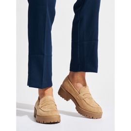 Goodin Loafers i beige i ruskind til kvinder 1