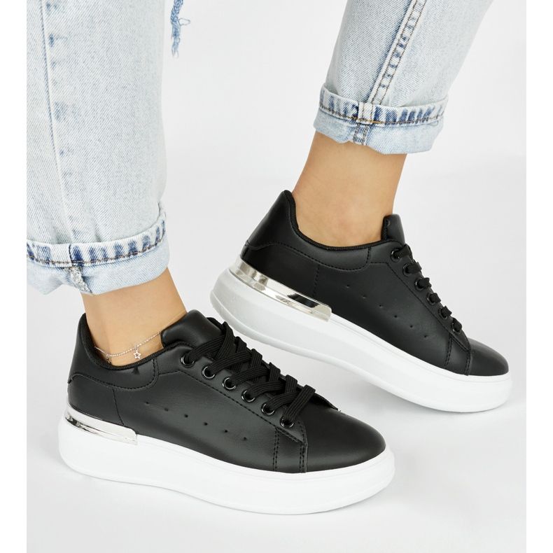 Sorte platformssneakers til kvinder 2