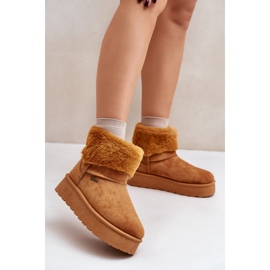 Platform snestøvler med pels Big Star OO274A106 Camel beige 2