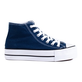 Høje sneakers på platformen blå 1