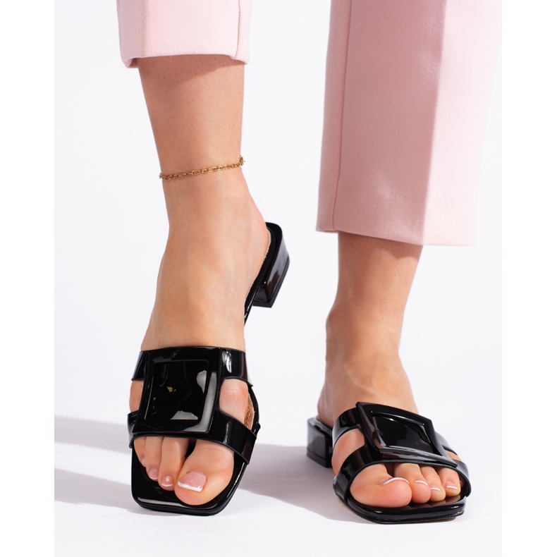 Klassiske sorte elegante dameflip-flops 1