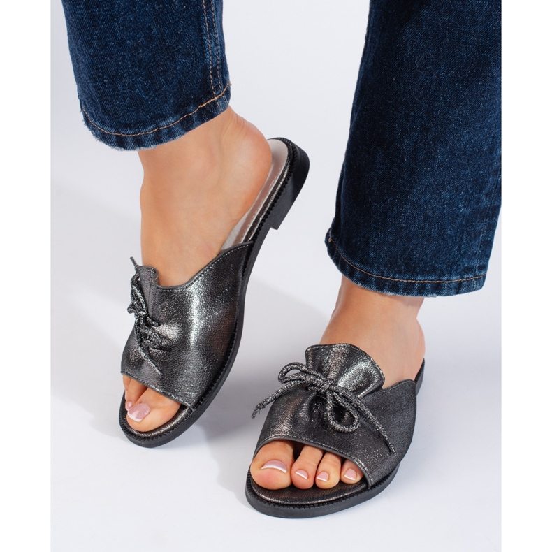Sølvblanke flip-flops til kvinder 1