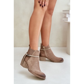 Zazoo 60478 højhælede ruskindstøvler, isolerede, fastgjort med lynlås, beige 2