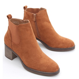 Fyld Camel støvler med bred hæl brun 2