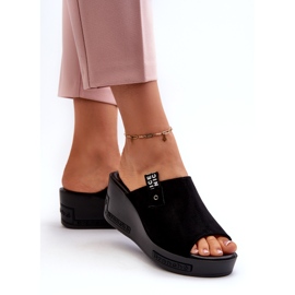 Vinceza flip-flops med høj kile til kvinder, sort 2