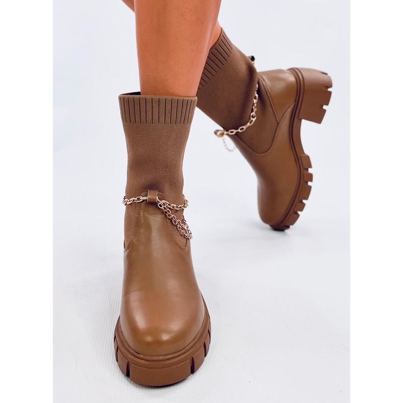 Mona Khaki sokstøvler beige 2