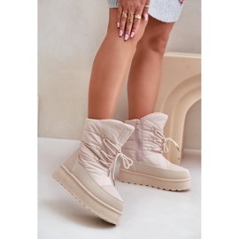 Platform snestøvler med lynlås Big Star OO274885 Beige 2