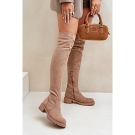 Beige flade over-knæ-støvler Filora 2