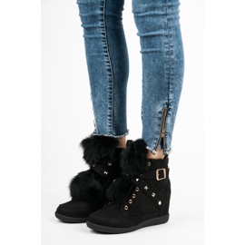 Kylie Sneakers med pels sort 2