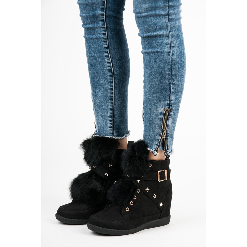 Kylie Sneakers med pels sort 2