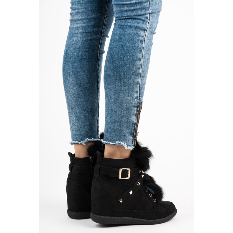 Kylie Sneakers med pels sort 1