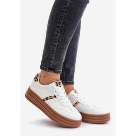 Leopard Platform Sneakers til kvinder Hvid Dravinnia 1