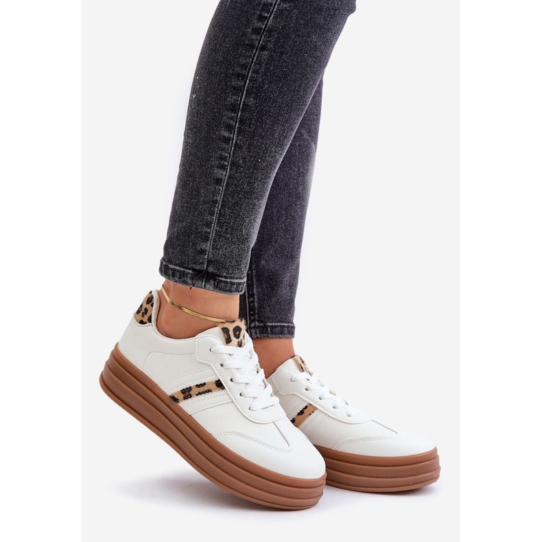 Leopard Platform Sneakers til kvinder Hvid Dravinnia 1