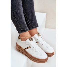 Leopard Platform Sneakers til kvinder Hvid Dravinnia 2