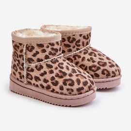 Børneisolerede snestøvler med leopardmønster Beige Nallita 1