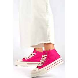 Kvinders high-top tekstilsneakers fuchsia BL507FU lyserød 4