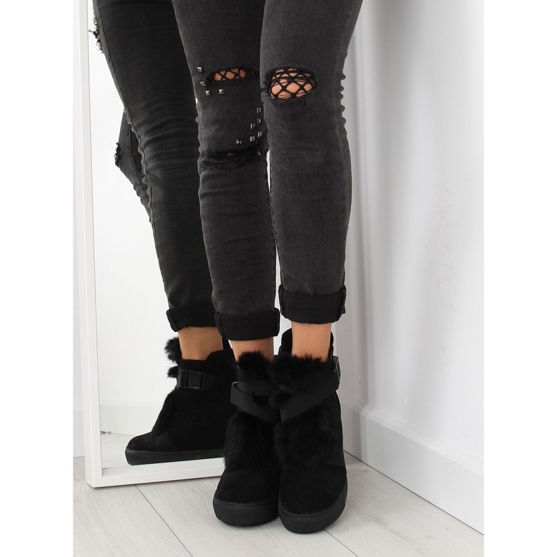 Sneakers med pels sort 3123 sort 2