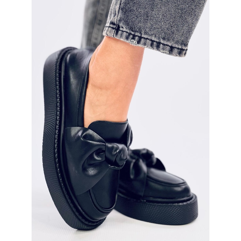 Stark Black sløjfe mokkasiner sort 1