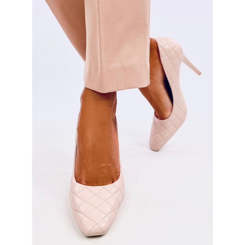 Kviltede stiletter Modi Beige 2