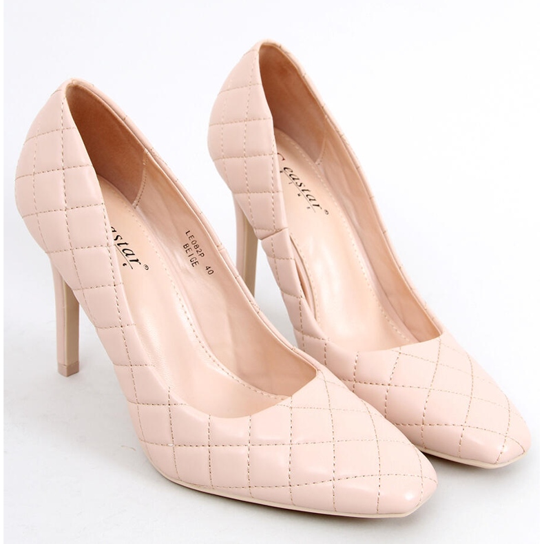 Kviltede stiletter Modi Beige 1
