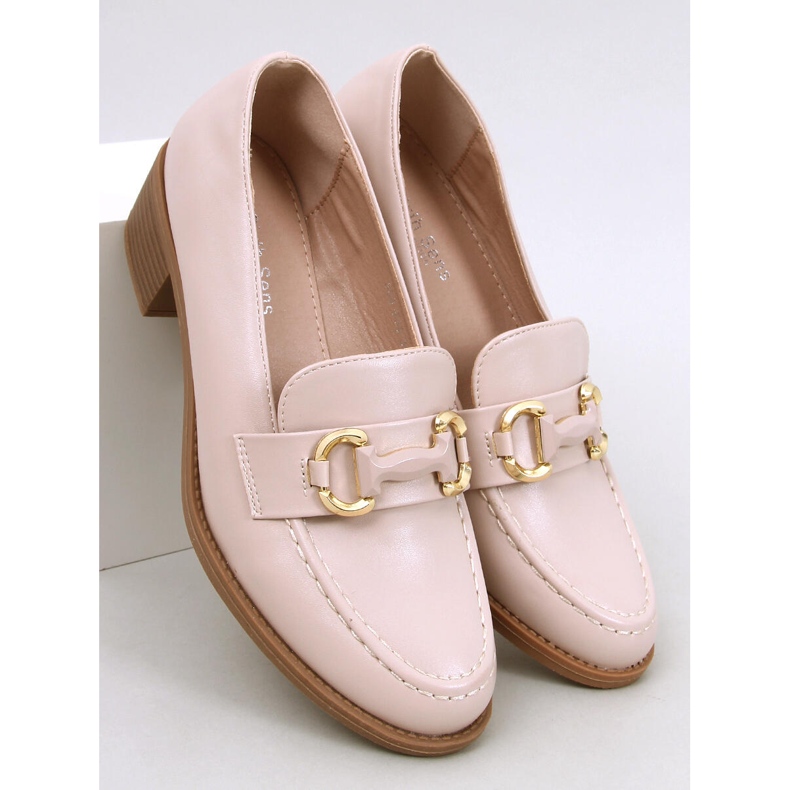 Rabier Beige pumps med bred hæle 1