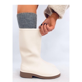 Hvide matte galocher til kvinder beige 1
