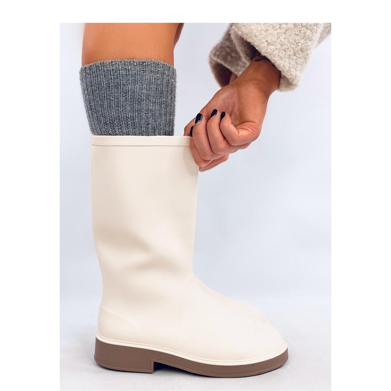 Hvide matte galocher til kvinder beige 1