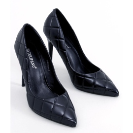 Quiltede sorte stiletpumps 1