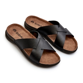 Mænds læder inblu GV00001I sort flip flops 1