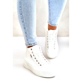 Isolerede sneakers til kvinder med syninger Big Star OO274A479 Hvid 1