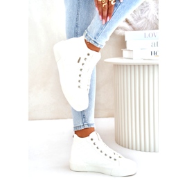 Isolerede sneakers til kvinder med syninger Big Star OO274A479 Hvid 2