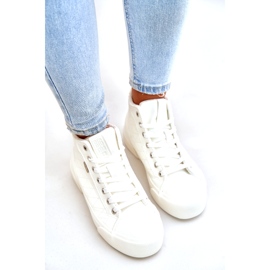 Isolerede sneakers til kvinder med syninger Big Star OO274A479 Hvid 3