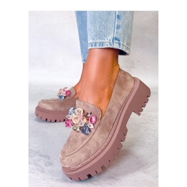 Seastar Platform loafers til kvinder med beige-khaki sten 1