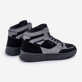 Ruskindssneakers til mænd Big Star OO174303 Hi-Poly System Sort-Grå 2